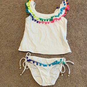 PILYQ Cotton Candy Pom Pom Tankini